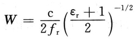 calculate the width of the antenna